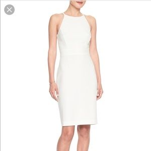 White Sleeveless Sheath Dress Banana Republic Sz0